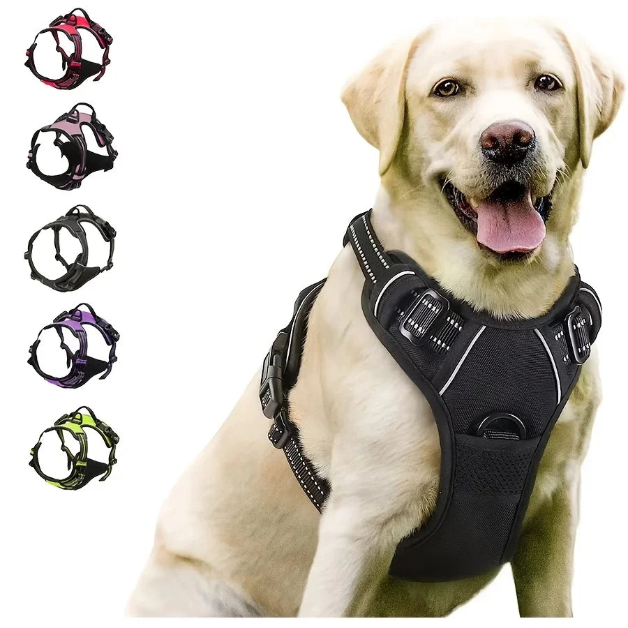 No Pull Dog Harness with Front Clip – Heavy Duty, Reflective & Easy Control Handle for Large Dogs. - FureverFriends